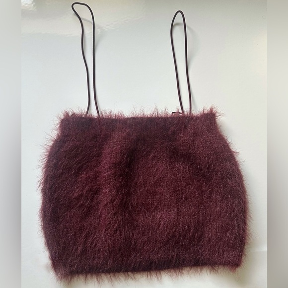 ZARA Crop Top Burgundy - Picture 3 of 5